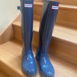Hunter gray tall rain boots